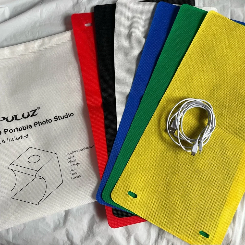 PULUZ Folding Portable Photo Studio LED Light Box Kit OPEN BOX 9 X 9 X 9 Inches